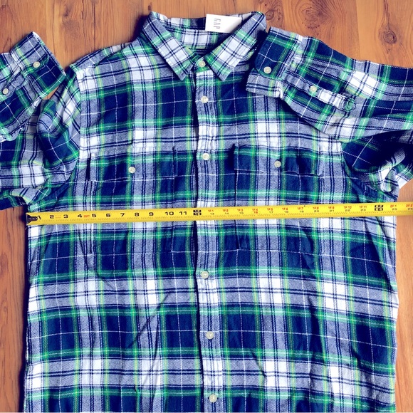 NEW GAP Plaid Shirt Long Sleeve Navy XL Men’s - Picture 9 of 16